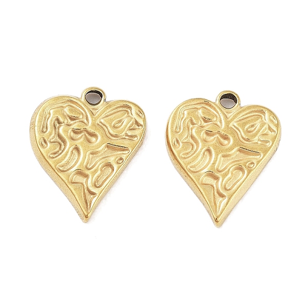PandaHall 304 Stainless Steel Pendants, Textured Heart Charm, Golden, 15x12.5x2mm, Hole: 1.4mm 304 Stainless Steel Heart
PandaHall 304 Stainless Steel Pendants, Textured Heart Charm, Golden, 15x12.5x2mm, Hole: 1.4mm 304 Stainless Steel Heart