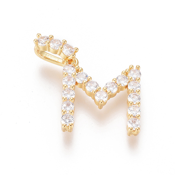 PandaHall Golden Plated Brass Micro Pave Clear Cubic Zirconia Pendants, Long-Lasting Plated, Letter, Letter.M, 20x18x3.5mm, Hole: 7x3mm...
PandaHall Golden Plated Brass Micro Pave Clear Cubic Zirconia Pendants, Long-Lasting Plated, Letter, Letter.M, 20x18x3.5mm, Hole: 7x3mm...