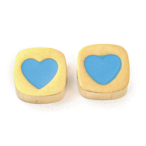 PandaHall Ion Plating(IP) Rack Plating 316L Surgical Stainless Steel Beads, with Enamel, Real 18K Gold Plated, Square with Heart, Light Sky...
PandaHall Ion Plating(IP) Rack Plating 316L Surgical Stainless Steel Beads, with Enamel, Real 18K Gold Plated, Square with Heart, Light Sky...