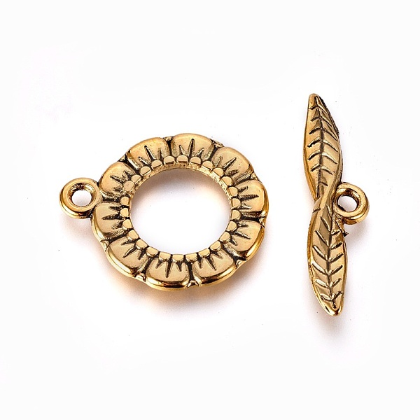 PandaHall Tibetan Style Alloy Toggle Clasps, Lead Free and Cadmium Free, Antique Golden Color, Ring: 17mm in diameter, 2mm thick, hole: 2mm...
PandaHall Tibetan Style Alloy Toggle Clasps, Lead Free and Cadmium Free, Antique Golden Color, Ring: 17mm in diameter, 2mm thick, hole: 2mm...
