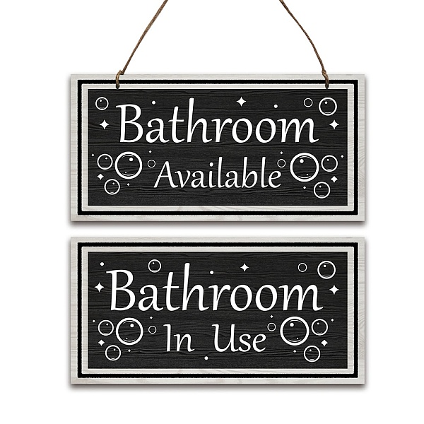 PandaHall Bathroom Available In Use Hanging Wooden Sign, Wood Bathroom Art Wall Decoration with Jute Twine Black Rustic Wooden Signs for...
PandaHall Bathroom Available In Use Hanging Wooden Sign, Wood Bathroom Art Wall Decoration with Jute Twine Black Rustic Wooden Signs for...