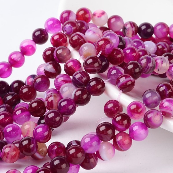 PandaHall Natural Striped Agate/Banded Agate Beads, Dyed, Round, Grade A, Fuchsia, Size: about 8mm in diameter, hole: 1mm, 43pcs/strand..., Pink
PandaHall Natural Striped Agate/Banded Agate Beads, Dyed, Round, Grade A, Fuchsia, Size: about 8mm in diameter, hole: 1mm, 43pcs/strand..., Pink