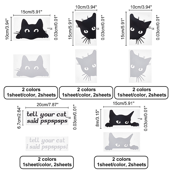 PandaHall SUPERFINDINGS 10 Sheets 5 Styles Funny Cat Car Decal Tell Your Cat I Said Pspsps Decal Plastic Car Sticker Black and White Cat..., Multicolor
PandaHall SUPERFINDINGS 10 Sheets 5 Styles Funny Cat Car Decal Tell Your Cat I Said Pspsps Decal Plastic Car Sticker Black and White Cat..., Multicolor
