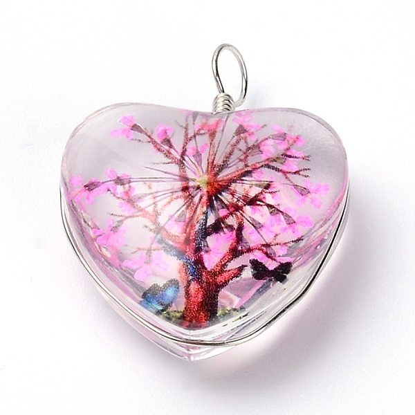 PandaHall Transparent Glass Pendants, with Dried Flower inside and Stainless Steel Finding, Heart, Pearl Pink, 34x25x12mm, Hole: 5mm Glass...
PandaHall Transparent Glass Pendants, with Dried Flower inside and Stainless Steel Finding, Heart, Pearl Pink, 34x25x12mm, Hole: 5mm Glass...