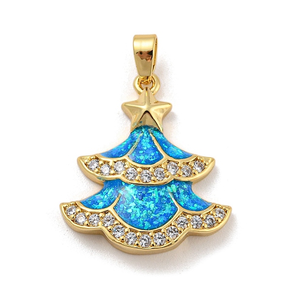 PandaHall Christmas Brass Micro Pave Cubic Zirconia Pendant, with Synthetic Opal, Christmas Tree, Deep Sky Blue, 22x19.5x3.5mm, Hole: 5x3mm...
PandaHall Christmas Brass Micro Pave Cubic Zirconia Pendant, with Synthetic Opal, Christmas Tree, Deep Sky Blue, 22x19.5x3.5mm, Hole: 5x3mm...
