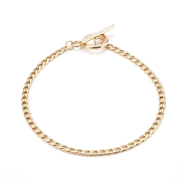 PandaHall 304 Stainless Steel Curb Chain Bracelets, with Toggle Clasps, Golden, 7-3/4 inch(19.7cm), 3mm 304 Stainless Steel
PandaHall 304 Stainless Steel Curb Chain Bracelets, with Toggle Clasps, Golden, 7-3/4 inch(19.7cm), 3mm 304 Stainless Steel