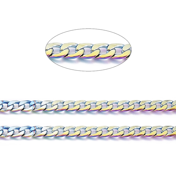PandaHall Ion Plating(IP) 304 Stainless Steel Cuban Link Chains, Chunky Chains, Unwelded, with Spool, Rainbow Color, Link: 10x7x1.8mm, about...
PandaHall Ion Plating(IP) 304 Stainless Steel Cuban Link Chains, Chunky Chains, Unwelded, with Spool, Rainbow Color, Link: 10x7x1.8mm, about...