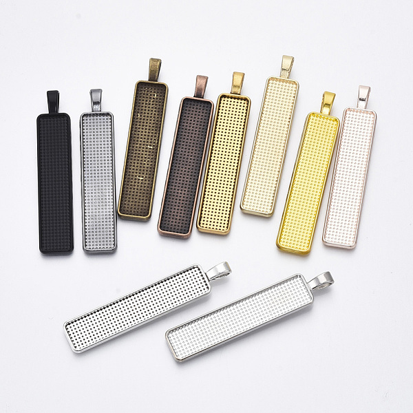 PandaHall Alloy Big Pendant Cabochon Settings, Cadmium Free & Lead Free, Plain Edge Bezel Cups, Rectangle, Mixed Color, Tray...
PandaHall Alloy Big Pendant Cabochon Settings, Cadmium Free & Lead Free, Plain Edge Bezel Cups, Rectangle, Mixed Color, Tray...