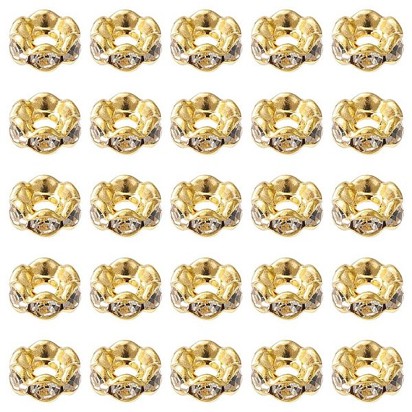 PandaHall Brass Rhinestone Spacer Beads, Grade A, Wavy Edge, Rondelle, Golden, Crystal, 6x3mm, Hole: 1mm Brass+Rhinestone Rondelle Clear
PandaHall Brass Rhinestone Spacer Beads, Grade A, Wavy Edge, Rondelle, Golden, Crystal, 6x3mm, Hole: 1mm Brass+Rhinestone Rondelle Clear
