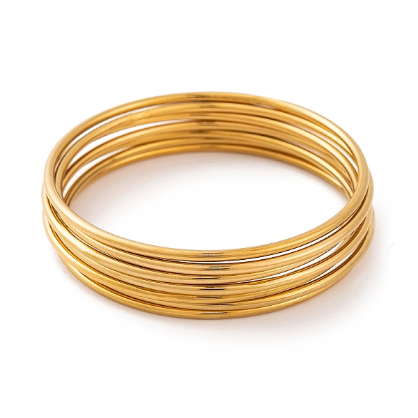 PandaHall 7 cs Vacuum Plating 304 Stainless Steel Bangles Set for Women, Golden, 1/8 inch(3mm), Inner Diameter: 2-1/2 inch(6.5cm) 304...
PandaHall 7 cs Vacuum Plating 304 Stainless Steel Bangles Set for Women, Golden, 1/8 inch(3mm), Inner Diameter: 2-1/2 inch(6.5cm) 304...