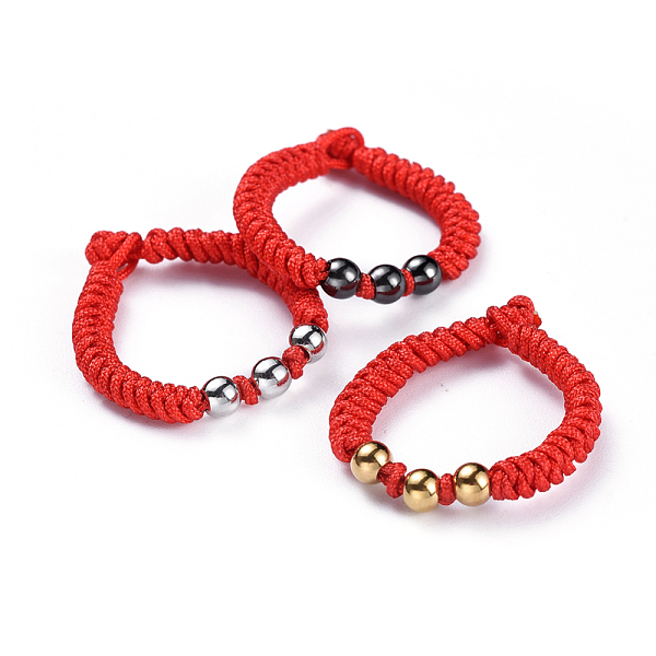 PandaHall Nylon Cord Braided Rings, with Brass Beads, Lead Free & Cadmium Free, Mixed Color, US Size 9 3/4(19.5mm) Brass
PandaHall Nylon Cord Braided Rings, with Brass Beads, Lead Free & Cadmium Free, Mixed Color, US Size 9 3/4(19.5mm) Brass