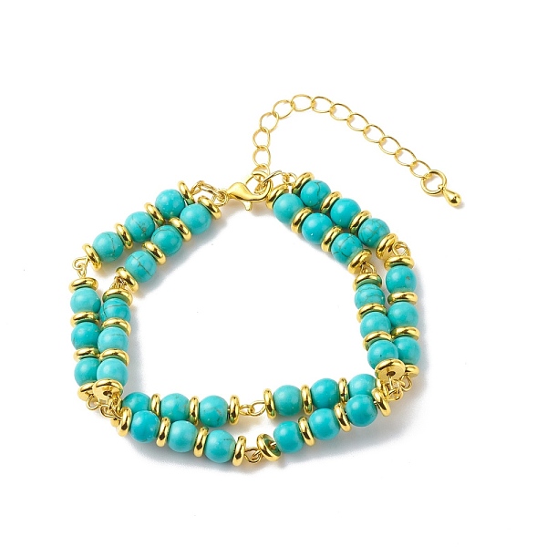 PandaHall Synthetic Turquoise Beaded Double Line Multi-strand Bracelet, Gemstone Jewelry for Women, 7-1/2 inch(19.2cm) Synthetic Turquoise
PandaHall Synthetic Turquoise Beaded Double Line Multi-strand Bracelet, Gemstone Jewelry for Women, 7-1/2 inch(19.2cm) Synthetic Turquoise