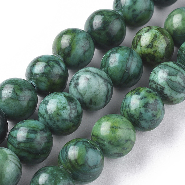 PandaHall Natural China Silver Leaf Jasper Beads Strands, Dyed & Heated, Round, Green, 10mm, Hole: 1.2mm, about 37pcs/strand, 15.35 inch...
PandaHall Natural China Silver Leaf Jasper Beads Strands, Dyed & Heated, Round, Green, 10mm, Hole: 1.2mm, about 37pcs/strand, 15.35 inch...