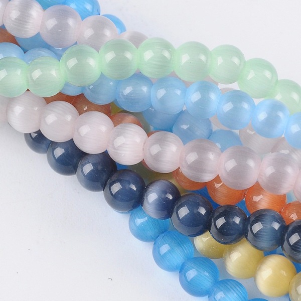 PandaHall Cat Eye Beads, Round, Mixed Color, 4mm, Hole: 0.8mm, about 93~95pcs/strand Glass Round Multicolor
PandaHall Cat Eye Beads, Round, Mixed Color, 4mm, Hole: 0.8mm, about 93~95pcs/strand Glass Round Multicolor