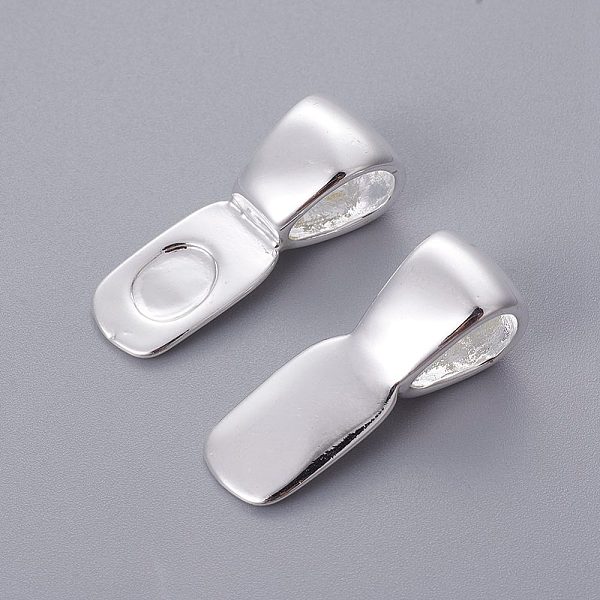 PandaHall Jewelry Findings, Glue-on Flat Pad Bails, Nickel Free, Brass, Silver Color Plated, Size: about 10mm wide, 28.5mm long, Tray:7x5mm...
PandaHall Jewelry Findings, Glue-on Flat Pad Bails, Nickel Free, Brass, Silver Color Plated, Size: about 10mm wide, 28.5mm long, Tray:7x5mm...