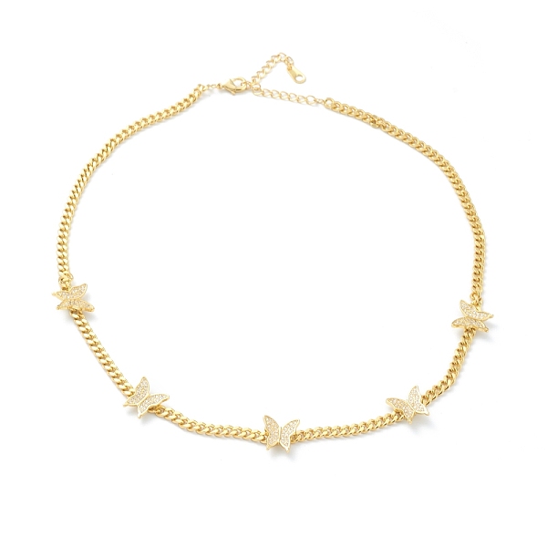 PandaHall Brass Micro Pave Clear Cubic Zirconia Choker Necklaces, with Curb Chains, Butterfly, Real 18K Gold Plated, 15.94 inch(40.5cm)...
PandaHall Brass Micro Pave Clear Cubic Zirconia Choker Necklaces, with Curb Chains, Butterfly, Real 18K Gold Plated, 15.94 inch(40.5cm)...