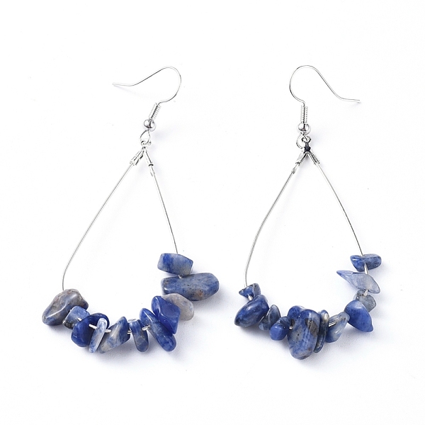 PandaHall Dangle Earrings, with Natural Sodalite Chips, Platinum Plated Brass Earring Hooks and teardrop, Pendants, 71~75mm, Pendant...
PandaHall Dangle Earrings, with Natural Sodalite Chips, Platinum Plated Brass Earring Hooks and teardrop, Pendants, 71~75mm, Pendant...