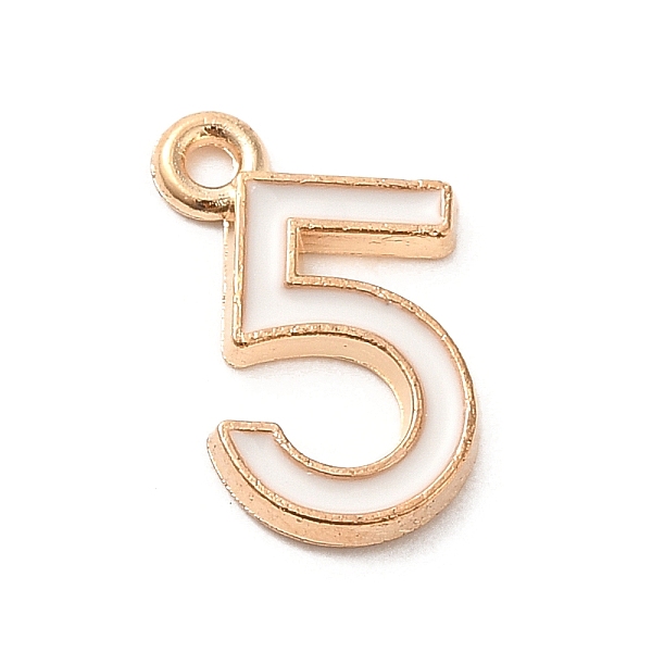PandaHall Alloy Enamel Charms, Light Gold, Number 5 Charm, White, 13x9x1mm, Hole: 1.2mm Alloy+Enamel Number White
PandaHall Alloy Enamel Charms, Light Gold, Number 5 Charm, White, 13x9x1mm, Hole: 1.2mm Alloy+Enamel Number White