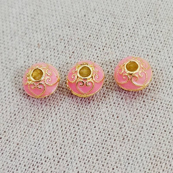 PandaHall Brass Enamel Beads, Golden, Rondelle with Heart Pattern, Pink, 10mm Brass+Enamel Rondelle Pink
PandaHall Brass Enamel Beads, Golden, Rondelle with Heart Pattern, Pink, 10mm Brass+Enamel Rondelle Pink