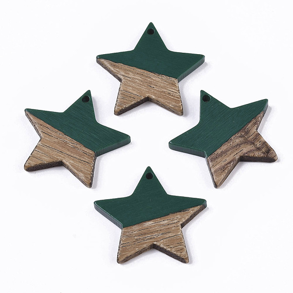 PandaHall Resin & Wood Pendants, Star, Teal, 26x28x4mm, Hole: 1.6mm Resin+Wood Star Cyan
PandaHall Resin & Wood Pendants, Star, Teal, 26x28x4mm, Hole: 1.6mm Resin+Wood Star Cyan