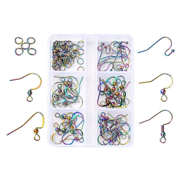 PandaHall 50Pcs 5 Style Ion Plating(IP) Rainbow Color 304 Stainless Steel French & Flat Earring Hooks, with Beads, with 50Pcs Open Jump...
PandaHall 50Pcs 5 Style Ion Plating(IP) Rainbow Color 304 Stainless Steel French & Flat Earring Hooks, with Beads, with 50Pcs Open Jump...