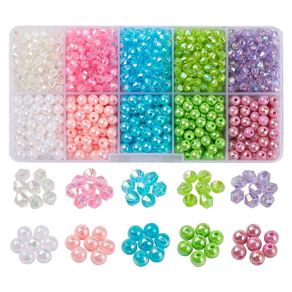 PandaHall Acrylic Beads Kits, Opaque & Transparent, Bicone & Round, Mixed Color, 4x4mm, Hole: 1mm, about 100~110pcs/color Acrylic Mixed..., Multicolor
PandaHall Acrylic Beads Kits, Opaque & Transparent, Bicone & Round, Mixed Color, 4x4mm, Hole: 1mm, about 100~110pcs/color Acrylic Mixed..., Multicolor