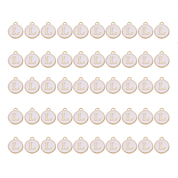 PandaHall Golden Plated Alloy Charms, with Enamel, Enamelled Sequins, Flat Round, White, Letter.L, 14x12x2mm, Hole: 1.5mm, 50pcs/Box...
PandaHall Golden Plated Alloy Charms, with Enamel, Enamelled Sequins, Flat Round, White, Letter.L, 14x12x2mm, Hole: 1.5mm, 50pcs/Box...