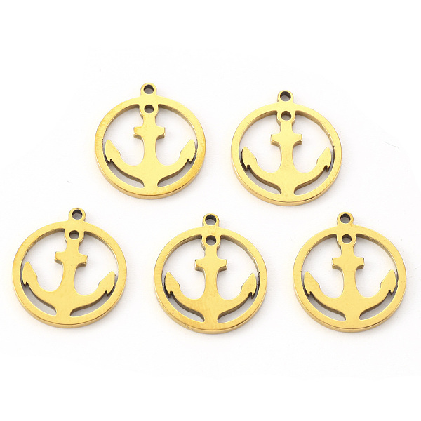 PandaHall Vacuum Plating 304 Stainless Steel Pendants, Laser Cut, Round Ring with Anchor, Golden, 16x14x1mm, Hole: 1.2mm 304 Stainless Steel...
PandaHall Vacuum Plating 304 Stainless Steel Pendants, Laser Cut, Round Ring with Anchor, Golden, 16x14x1mm, Hole: 1.2mm 304 Stainless Steel...