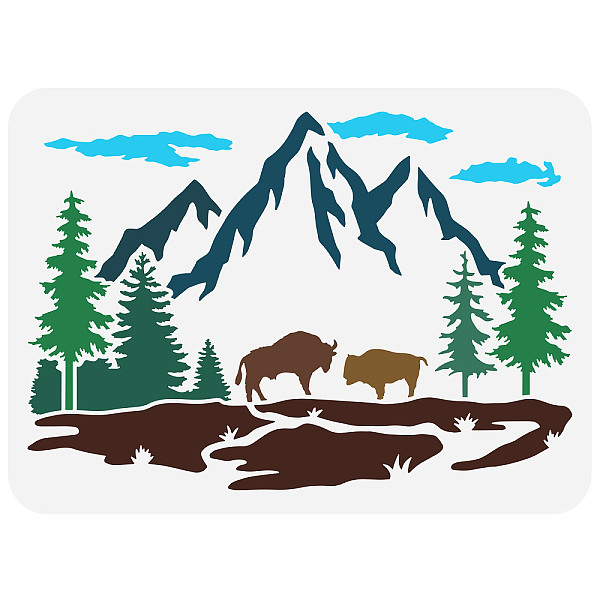 PandaHall FINGERINSPIRE Mountain Tree Bison Family Stencil 8.3x11.7inch Reusable Mountain Forest Stencil for Painting Bison Drawing Stencil...
PandaHall FINGERINSPIRE Mountain Tree Bison Family Stencil 8.3x11.7inch Reusable Mountain Forest Stencil for Painting Bison Drawing Stencil...