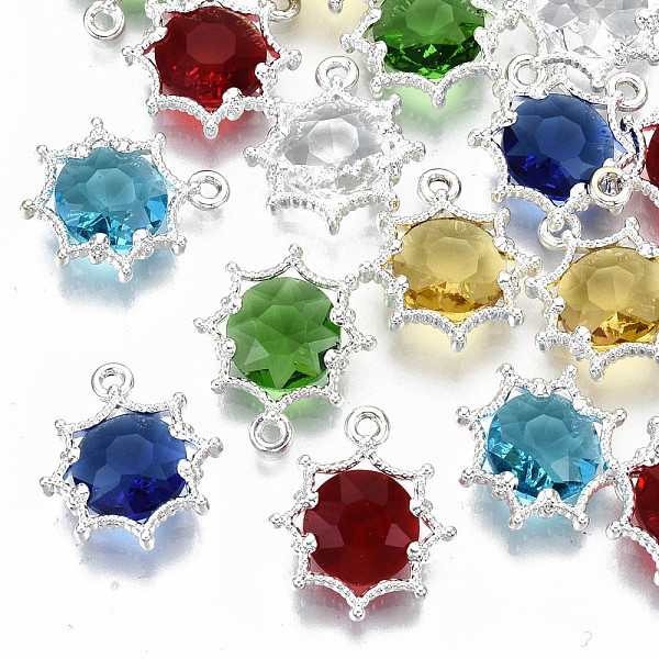 PandaHall Faceted Glass Pendants, with Eco-Friendly Alloy Findings, Cadmium Free & Nickel Free & Lead Free, Faceted, Flower, Silver, Mixed..., Multicolor
PandaHall Faceted Glass Pendants, with Eco-Friendly Alloy Findings, Cadmium Free & Nickel Free & Lead Free, Faceted, Flower, Silver, Mixed..., Multicolor