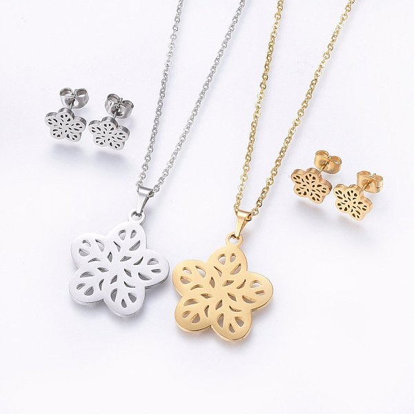 PandaHall 304 Stainless Steel Jewelry Sets, Stud Earrings and Pendant Necklaces, Flower, Mixed Color, Necklace: 17.7 inch(45cm), Stud..., Multicolor
PandaHall 304 Stainless Steel Jewelry Sets, Stud Earrings and Pendant Necklaces, Flower, Mixed Color, Necklace: 17.7 inch(45cm), Stud..., Multicolor