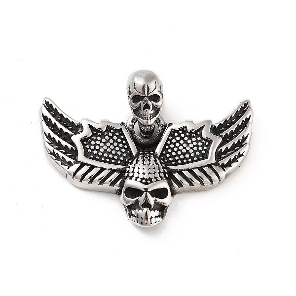 PandaHall Retro 304 Stainless Steel Pendants, Skull with Wing Charm, Antique Silver, 38x45.5x12.5mm, Hole: 6x9mm 304 Stainless Steel Skull
PandaHall Retro 304 Stainless Steel Pendants, Skull with Wing Charm, Antique Silver, 38x45.5x12.5mm, Hole: 6x9mm 304 Stainless Steel Skull