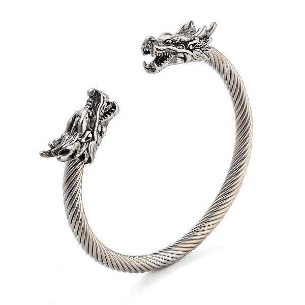 PandaHall Dragon Head 304 Stainless Steel Open Cuff Bangles for Women, Antique Silver, Inner Diameter: 2-5/8 inch(6.8cm) 304 Stainless Steel...
PandaHall Dragon Head 304 Stainless Steel Open Cuff Bangles for Women, Antique Silver, Inner Diameter: 2-5/8 inch(6.8cm) 304 Stainless Steel...