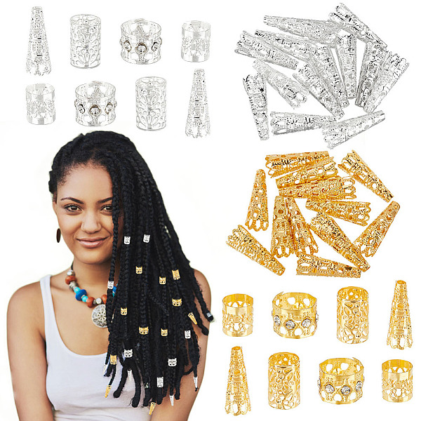 PandaHall PH 112pcs Metal Hair Cuffs 4 Style Dreadlock Beads Golden Silver Hair Coil Cuffs Braids Hair Cuffs Decoration Charms Hollow Bead...
PandaHall PH 112pcs Metal Hair Cuffs 4 Style Dreadlock Beads Golden Silver Hair Coil Cuffs Braids Hair Cuffs Decoration Charms Hollow Bead...