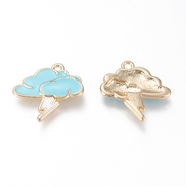 PandaHall Alloy Enamel Pendants, Cadmium Free & Lead Free, Cloud with Lightning, Golden, Light Blue, 21x21x2.5mm, Hole: 1.6mm Alloy+Enamel...
PandaHall Alloy Enamel Pendants, Cadmium Free & Lead Free, Cloud with Lightning, Golden, Light Blue, 21x21x2.5mm, Hole: 1.6mm Alloy+Enamel...