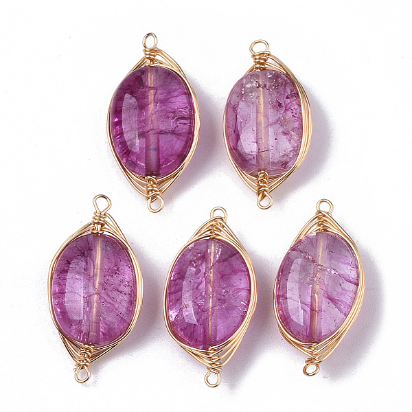 PandaHall Natural Quartz Crystal Links Connectors, Dyed, Wire Wrapped Links, with Brass Wires, Oval, Light Gold, Hot Pink, 23~24x11~12x6mm...
PandaHall Natural Quartz Crystal Links Connectors, Dyed, Wire Wrapped Links, with Brass Wires, Oval, Light Gold, Hot Pink, 23~24x11~12x6mm...