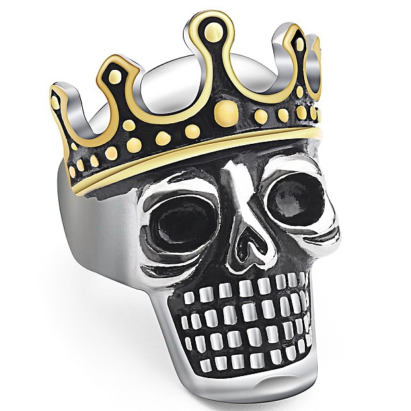 PandaHall Steam Punk Style Titanium Steel Enamel Skull with Crown Finger Rings, Wide Rings for Men, Golden & Stainless Steel Color, US Size...
PandaHall Steam Punk Style Titanium Steel Enamel Skull with Crown Finger Rings, Wide Rings for Men, Golden & Stainless Steel Color, US Size...