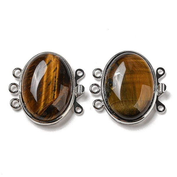 PandaHall Tiger Eye Box Clasp, with Alloy Findings, Oval, 27x27x9.5~10.5mm, Hole: 2mm Tiger Eye Oval
PandaHall Tiger Eye Box Clasp, with Alloy Findings, Oval, 27x27x9.5~10.5mm, Hole: 2mm Tiger Eye Oval