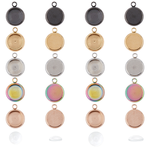 PandaHall UNICRAFTALE about 30 Sets 5 Colors 8mm Tray Flat Round Pendant Blanks with Glass Cabochons Stainless Steel Blank Bezel Tray Base..., Clear
PandaHall UNICRAFTALE about 30 Sets 5 Colors 8mm Tray Flat Round Pendant Blanks with Glass Cabochons Stainless Steel Blank Bezel Tray Base..., Clear