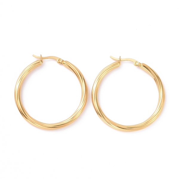 PandaHall Vacuum Plating 304 Stainless Steel Hoop Earrings for Women, Golden, 7 Gauge, 39.5x39x3.5mm, Pin: 0.8x1mm 304 Stainless Steel Ring
PandaHall Vacuum Plating 304 Stainless Steel Hoop Earrings for Women, Golden, 7 Gauge, 39.5x39x3.5mm, Pin: 0.8x1mm 304 Stainless Steel Ring