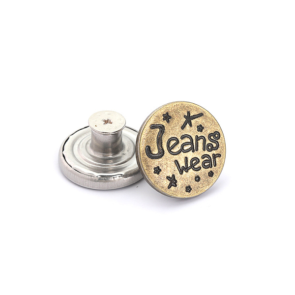 PandaHall Alloy Button Pins for Jeans, Nautical Buttons, Garment Accessories, Round with Word, Antique Bronze, 20mm Alloy Round
PandaHall Alloy Button Pins for Jeans, Nautical Buttons, Garment Accessories, Round with Word, Antique Bronze, 20mm Alloy Round