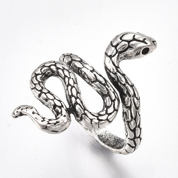 PandaHall Alloy Cuff Finger Rings, Wide Band Rings, Snake, Antique Silver, Size 9, 19mm Alloy
PandaHall Alloy Cuff Finger Rings, Wide Band Rings, Snake, Antique Silver, Size 9, 19mm Alloy