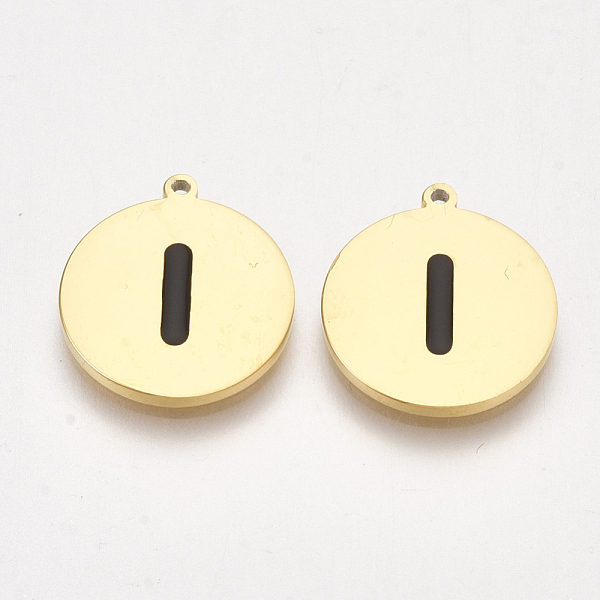 PandaHall 304 Stainless Steel Pendants, with Enamel, Flat Round with Letter, Golden, Black, Letter.I, 17x15x1.5mm, Hole: 1mm Stainless...
PandaHall 304 Stainless Steel Pendants, with Enamel, Flat Round with Letter, Golden, Black, Letter.I, 17x15x1.5mm, Hole: 1mm Stainless...
