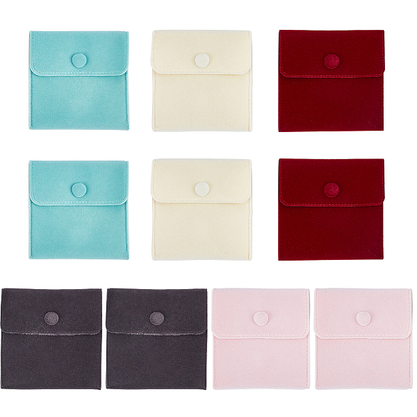 PandaHall CRASPIRE 10Pcs 5 Colors Square Velvet Jewelry Bags, with Snap Fastener, Mixed Color, 10x10x1cm, 2pcs/color Velvet None Multicolor
PandaHall CRASPIRE 10Pcs 5 Colors Square Velvet Jewelry Bags, with Snap Fastener, Mixed Color, 10x10x1cm, 2pcs/color Velvet None Multicolor