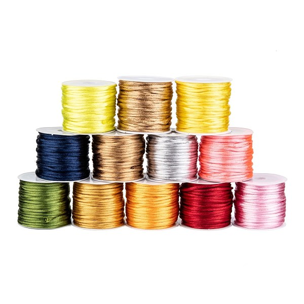PandaHall Nylon Cord, Satin Rattail Cord, for Beading Jewelry Making, Chinese Knotting, Mixed Color, 2mm, about 10.93 yards(10m)/roll Nylon..., Multicolor
PandaHall Nylon Cord, Satin Rattail Cord, for Beading Jewelry Making, Chinese Knotting, Mixed Color, 2mm, about 10.93 yards(10m)/roll Nylon..., Multicolor