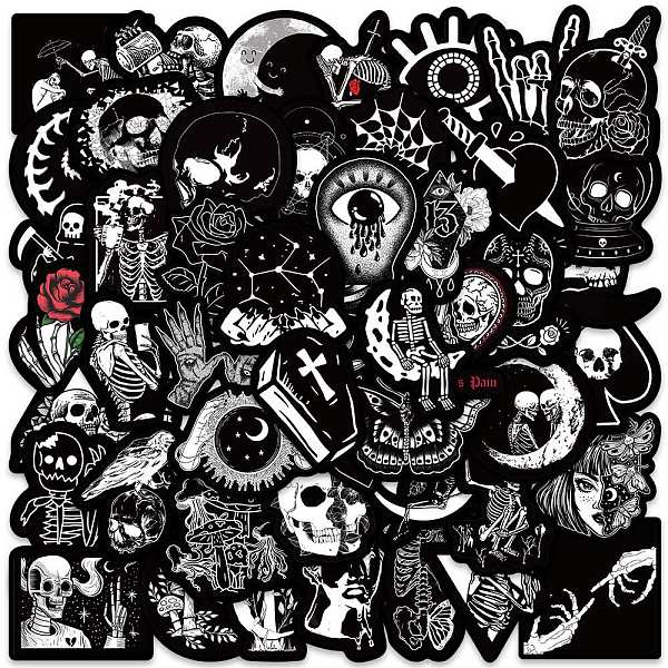 PandaHall Halloween Themed PVC Waterproof Sticker Labels, Self-adhesive Decals, for Suitcase, Skateboard, Refrigerator, Helmet, Mobile Phone..., Black
PandaHall Halloween Themed PVC Waterproof Sticker Labels, Self-adhesive Decals, for Suitcase, Skateboard, Refrigerator, Helmet, Mobile Phone..., Black