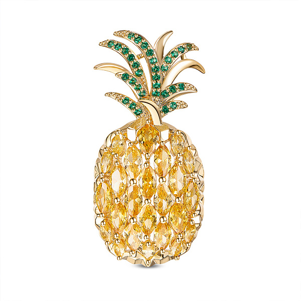 PandaHall SHEGRACE Brass Brooch, with Grade AAA Cubic Zirconia, Pineapple, Golden, 46.7x21.7mm Brass Gold
PandaHall SHEGRACE Brass Brooch, with Grade AAA Cubic Zirconia, Pineapple, Golden, 46.7x21.7mm Brass Gold