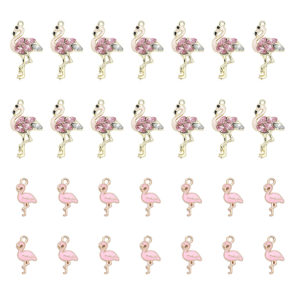 PandaHall CHGCRAFT 28Pcs 2 Style Alloy Rhinestone Pendants, with Enamel, Flamingo, Mixed Color, 17~29x10~16x2~4mm, Hole: 1.4~1.5mm..., Multicolor
PandaHall CHGCRAFT 28Pcs 2 Style Alloy Rhinestone Pendants, with Enamel, Flamingo, Mixed Color, 17~29x10~16x2~4mm, Hole: 1.4~1.5mm..., Multicolor