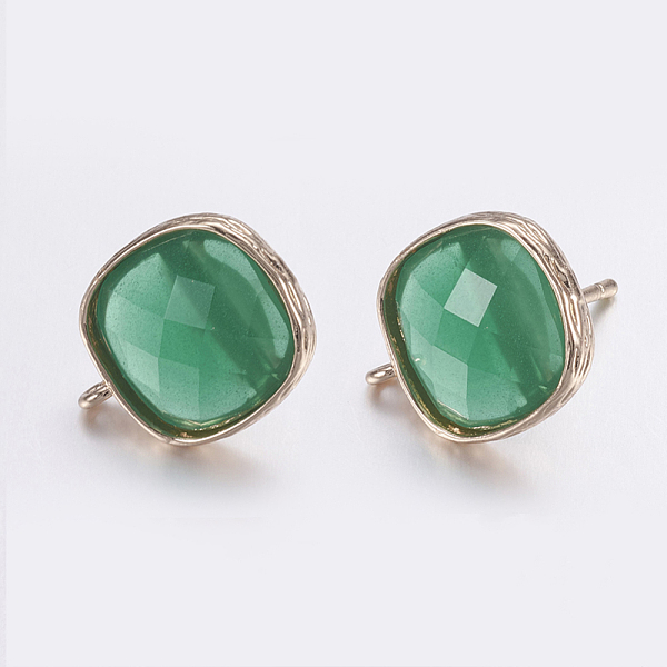 PandaHall Brass Micro Pave Cubic Zirconia Stud Earring Findings, with Loop, Glass, Faceted, Square, Light Gold, Medium Sea Green, 17mm, Hole...
PandaHall Brass Micro Pave Cubic Zirconia Stud Earring Findings, with Loop, Glass, Faceted, Square, Light Gold, Medium Sea Green, 17mm, Hole...