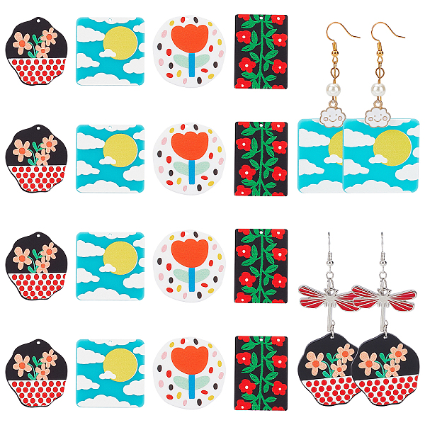 PandaHall CHGCRAFT 16Pcs 4 Style Embossed Printed Acrylic Pendants, Mixed Shape with Patterns, Mixed Color, 35~38x27~37x2~2.5mm, Hole: 1.5mm..., Multicolor
PandaHall CHGCRAFT 16Pcs 4 Style Embossed Printed Acrylic Pendants, Mixed Shape with Patterns, Mixed Color, 35~38x27~37x2~2.5mm, Hole: 1.5mm..., Multicolor